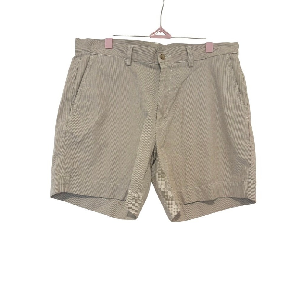 Polo Ralph Lauren‎ men's sz 33 brown/white stripe chino cotton preppy shorts J